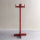 Postmodern red stained pine wood coat hanger