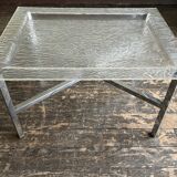 Hollywood chrome and plexiglass space age bedside coffee table 1970