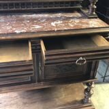 Renaissance sideboard / china cabinet with marble top