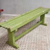 Vintage wooden bench grass green garden bench 140 cm