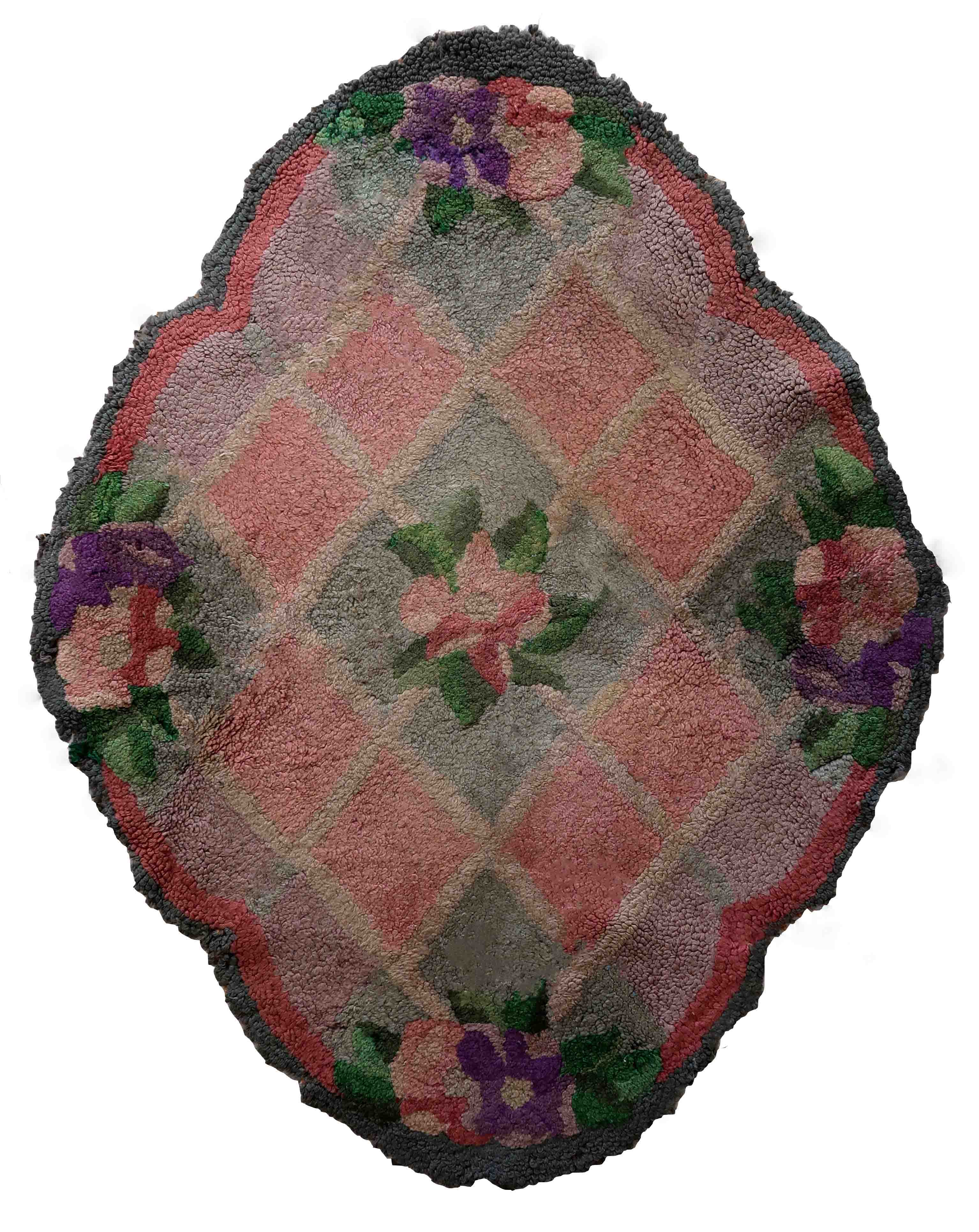 Handmade American vintage rug 90cm x 115cm 1960s