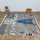 Handmade wool berber rug 200 x 188 cm