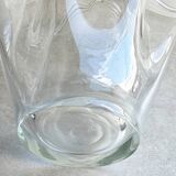 Vase vintage en verre transparent plié - vague