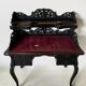 Elegant Victorian Black and Red Desk, Writing Table, Secretaire