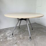Tecno Nomos Round Table Brushed Metal