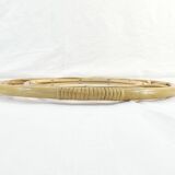 Vintage round rattan mirror