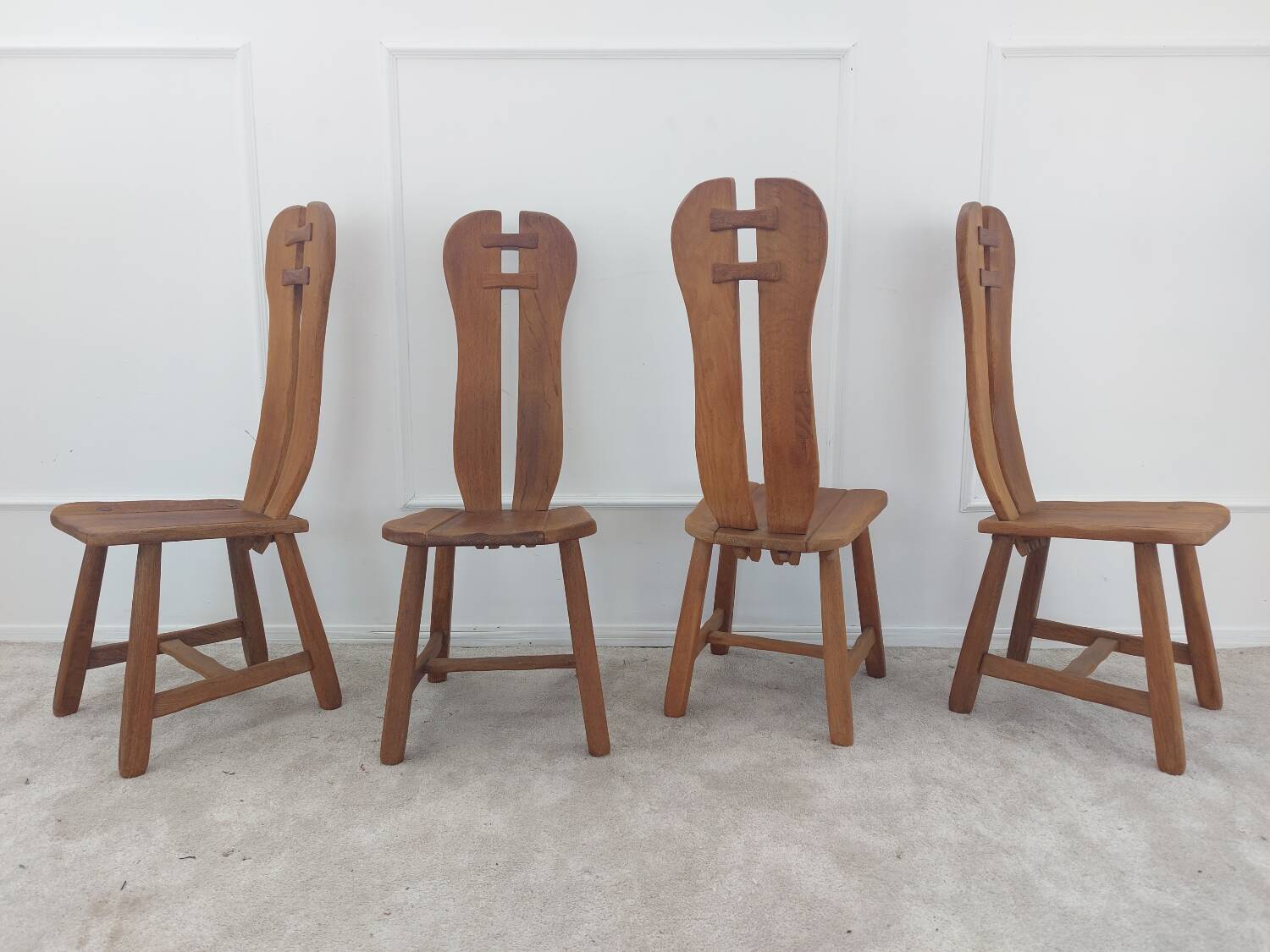 Set of 4 De Puydt Brutalist Chairs