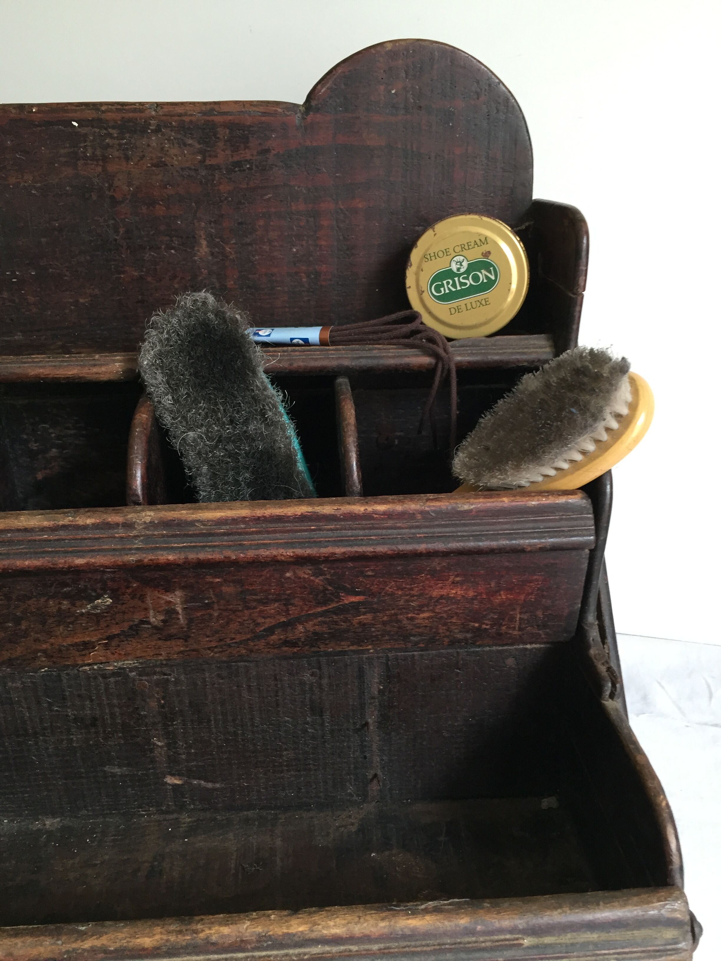 Storage shelf of an old shoemaker