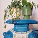 Elephant ceramic vintage plant stand side table