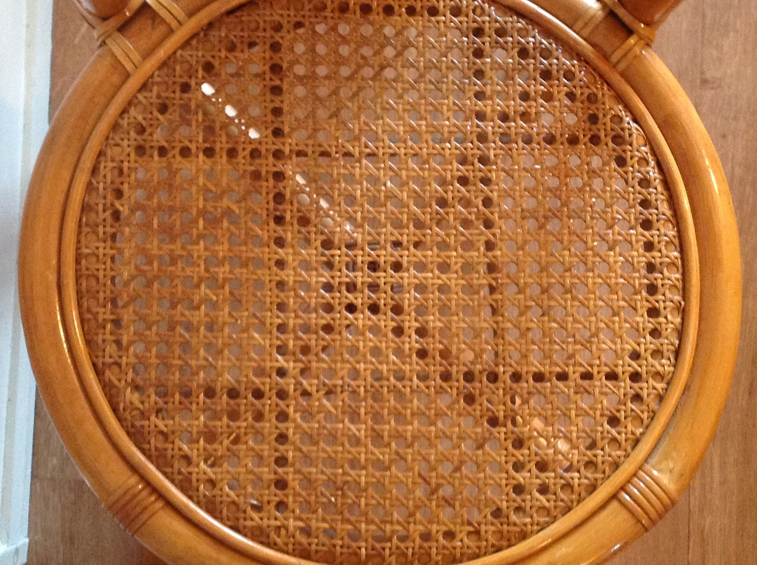 4 chairs rattan wicker canned vintage