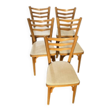 Chaises Baumann Bistrot Vintage Skaï Blanc