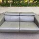 Canapé contemporain 3 places en cuir de buffle gris 200cm