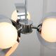 Vintage italian chrome and opaline chandelier, 70s