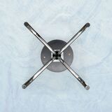 Vintage Brabantia stools in black faux leather and chrome metal – years