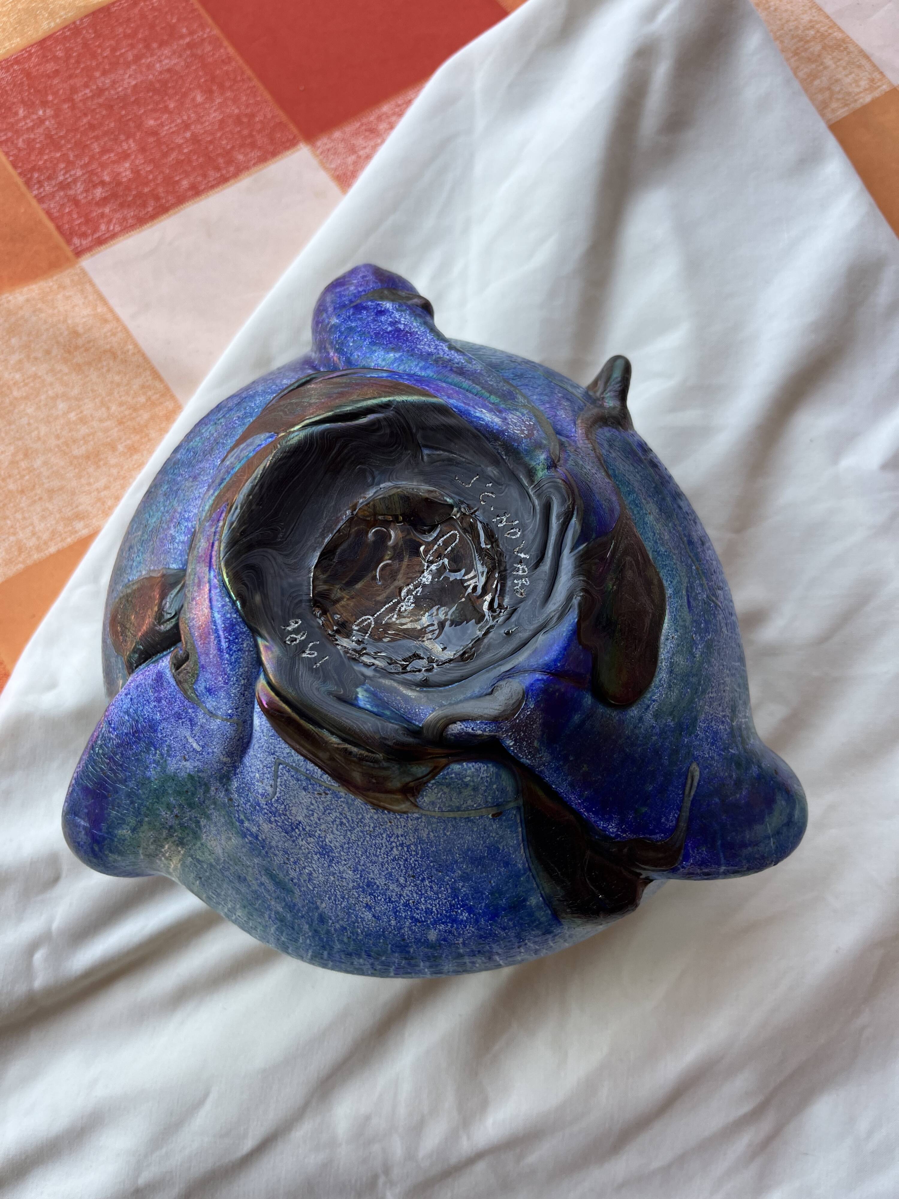Title: Blown Glass Vase Jean-Claude Novaro – Biot – 1986