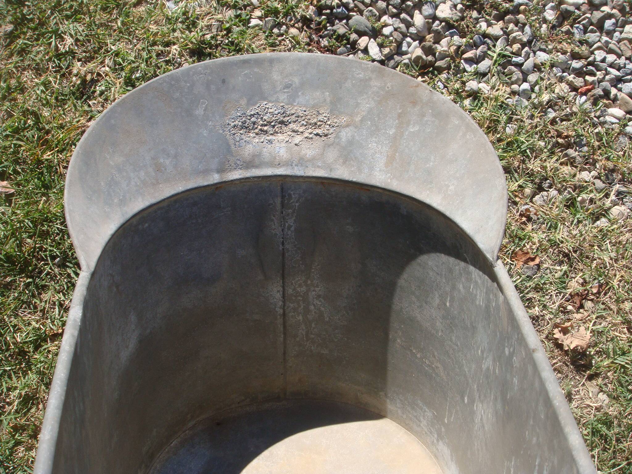 Old zinc child bathtub