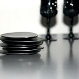 Six Alessi plates for mignardises, soft porcelain.