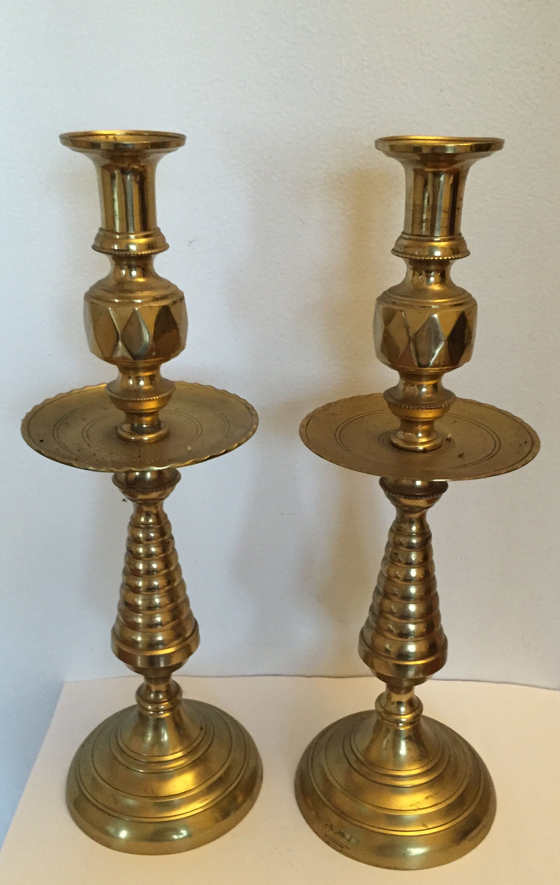 Pair of brass candlesticks