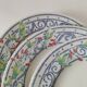3 plates Churchill England mosaic and floral design