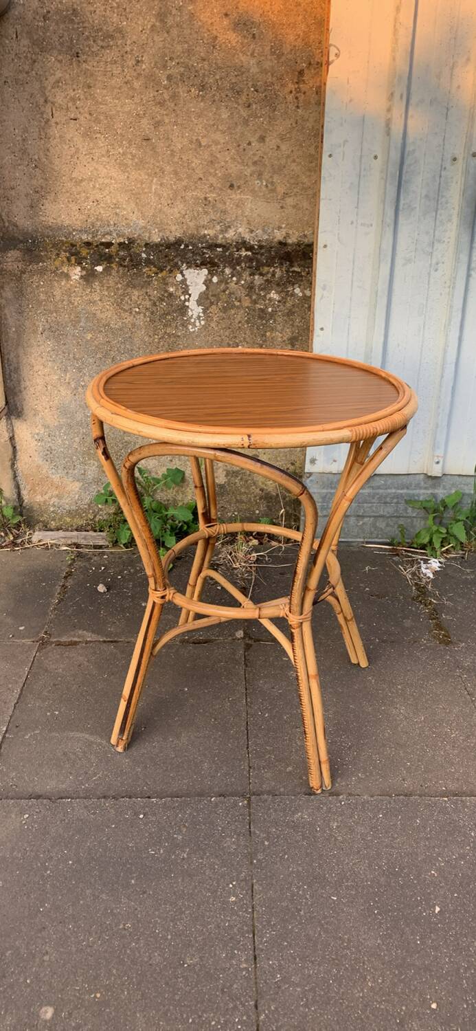 Rattan side table