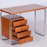 Bauhaus Restored Oak Writing Desk Made in 1930s by Robert Slezak, Czechia