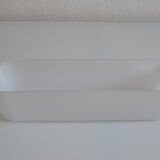 Modernist vase or centerpiece in white glass