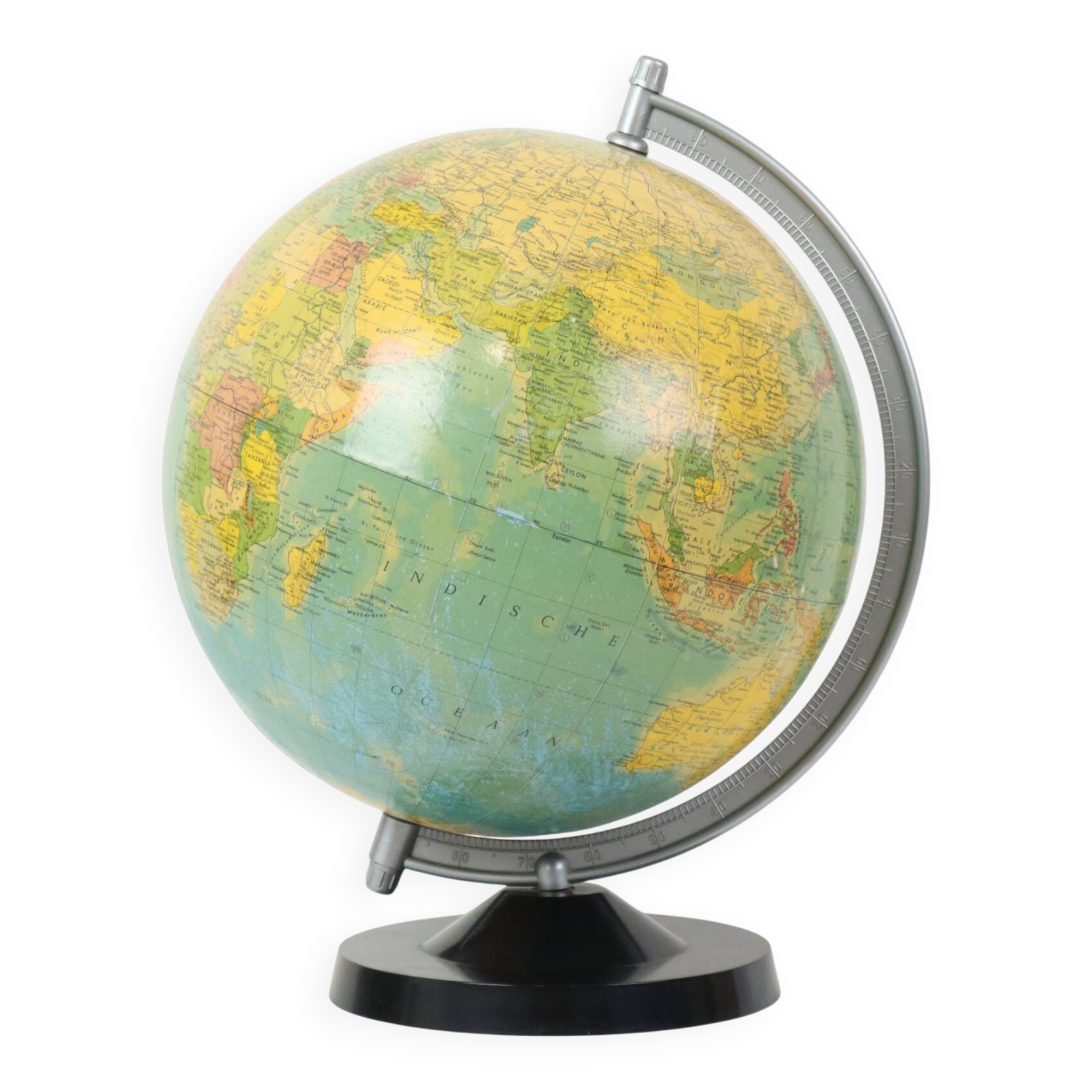 Large Vintage World Globe Political Globe Räth 33cm