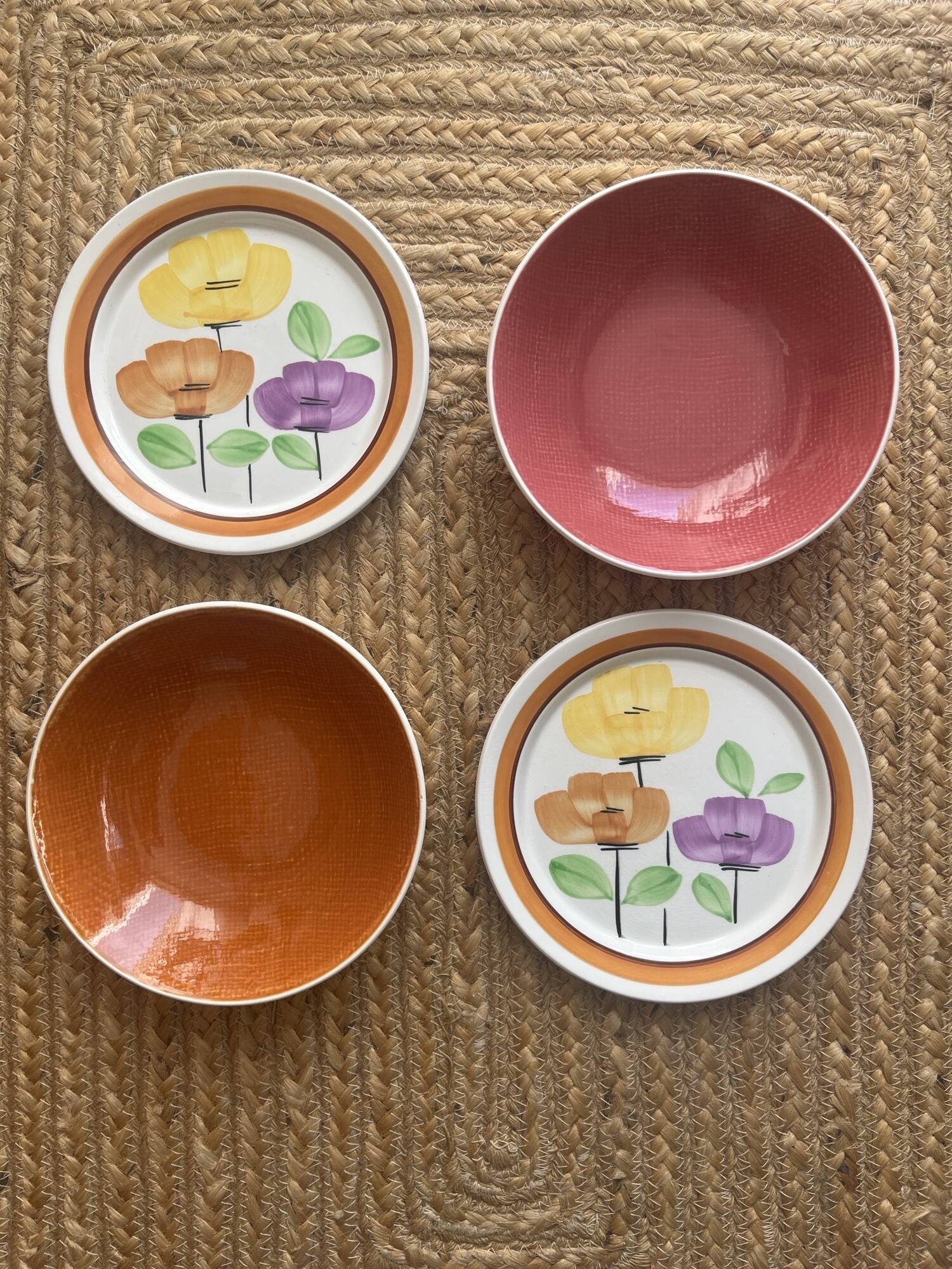 Set of 4 Vintage Salins and Sarreguemines plates
