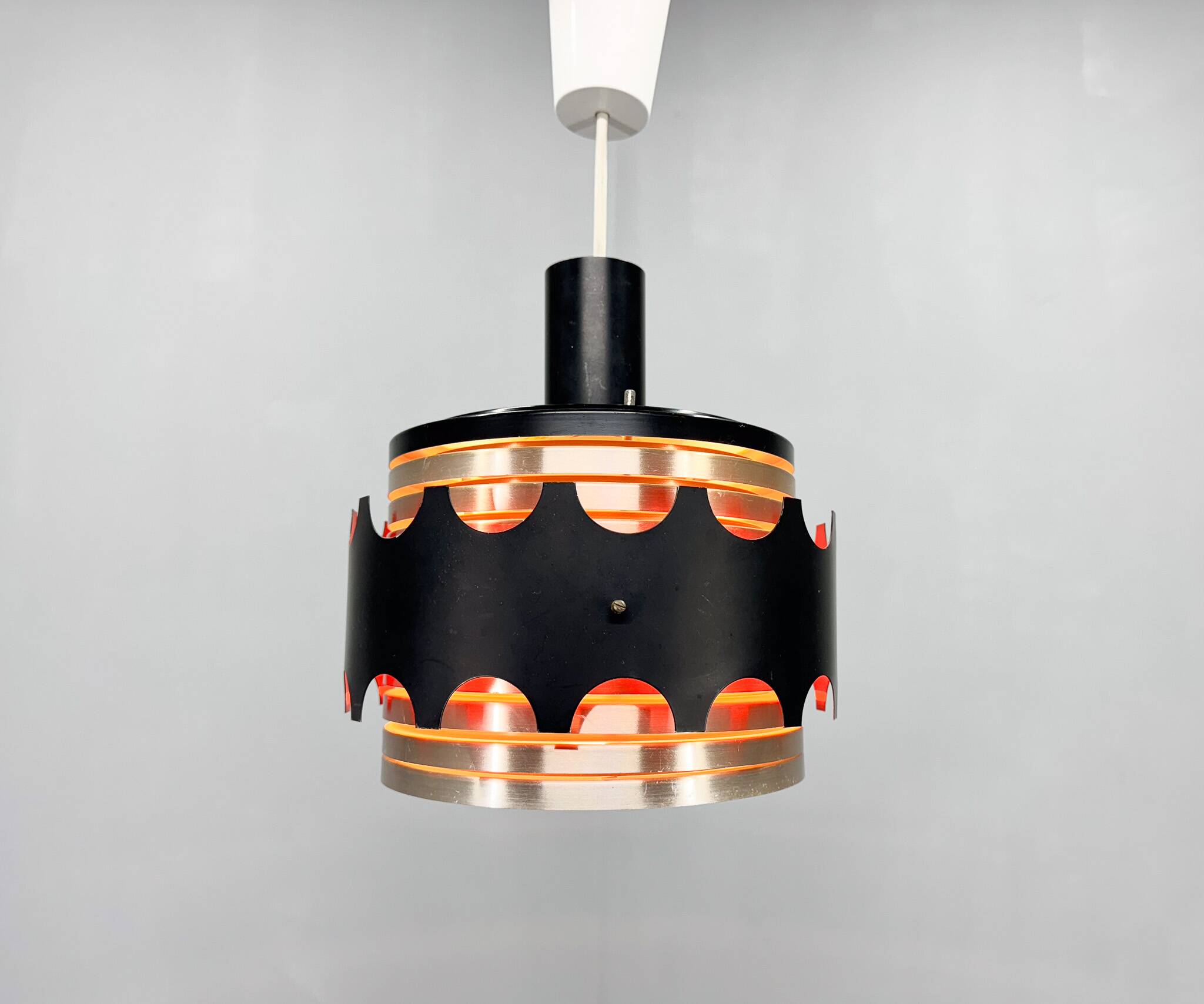 Lampe suspendue space age par veb leuchtenwerk, allemagne, années 1970