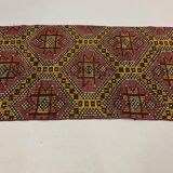 Old Turkish narrow Kilim Runner 314x64 cm, shabby chic, vintage kelim Red Black