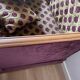 Small 2-seater Art Deco sofa in wood and fabric.