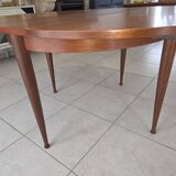 Round teak table in Scandinavian design from the late 1960s.