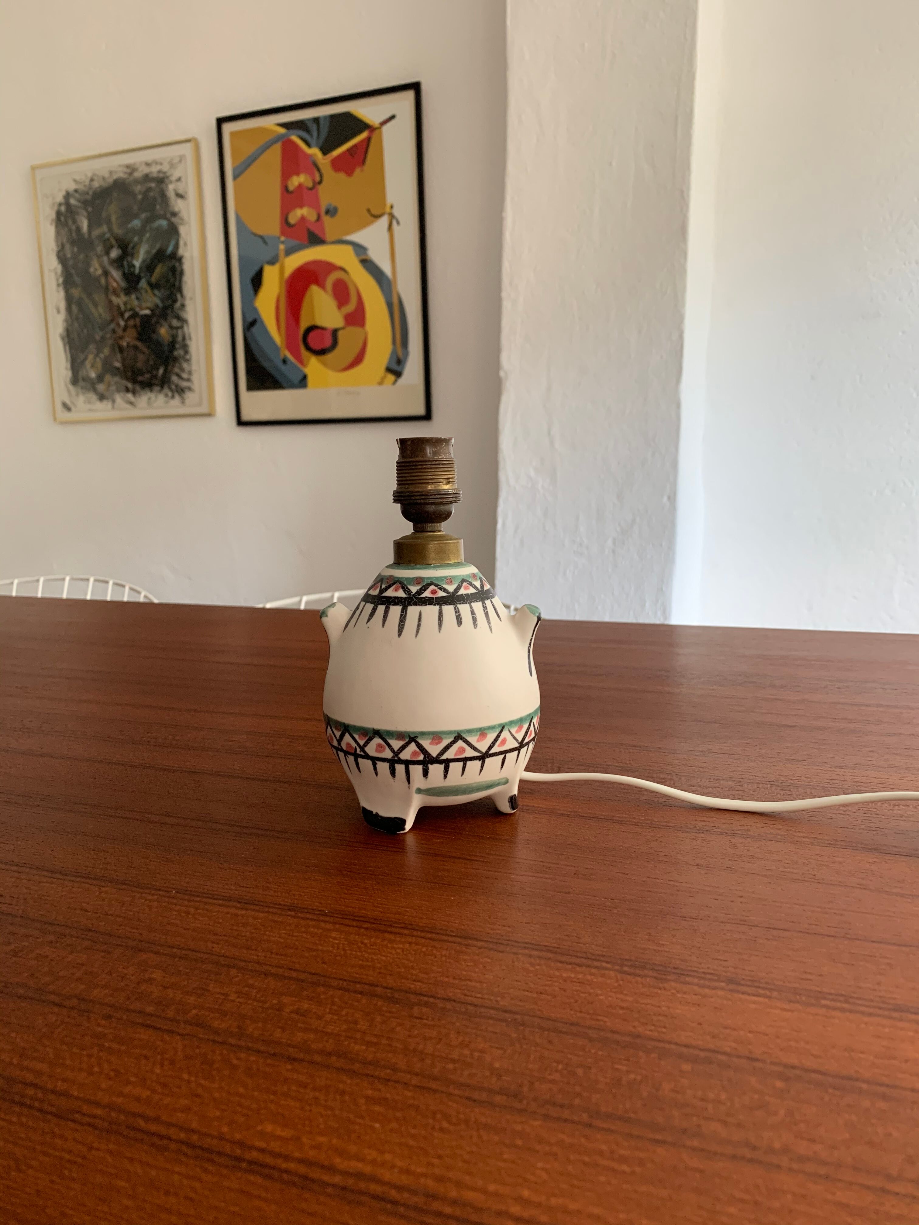 Vintage ceramic tripod lamp foot