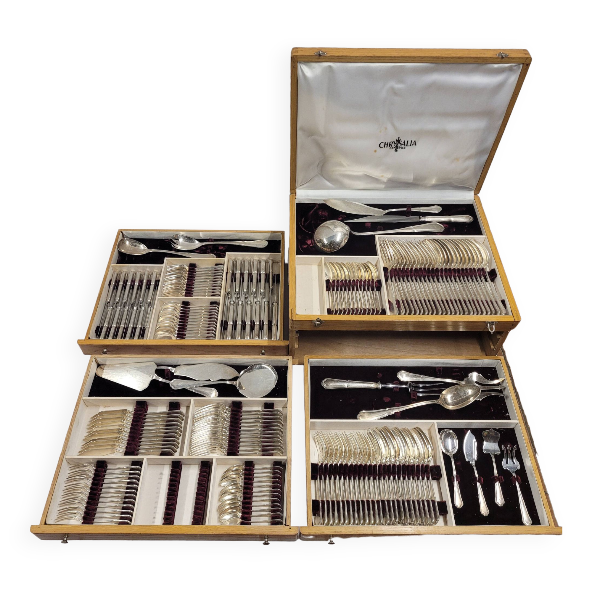 Cutlery set 170 pieces in chrome metal Goldsmith Chrysalia