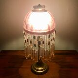 Pair of pink lamps and grapevines