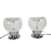 Murano - Mazegga - Carlo Nason - table lamps (2) set - glass - chrome - 60'