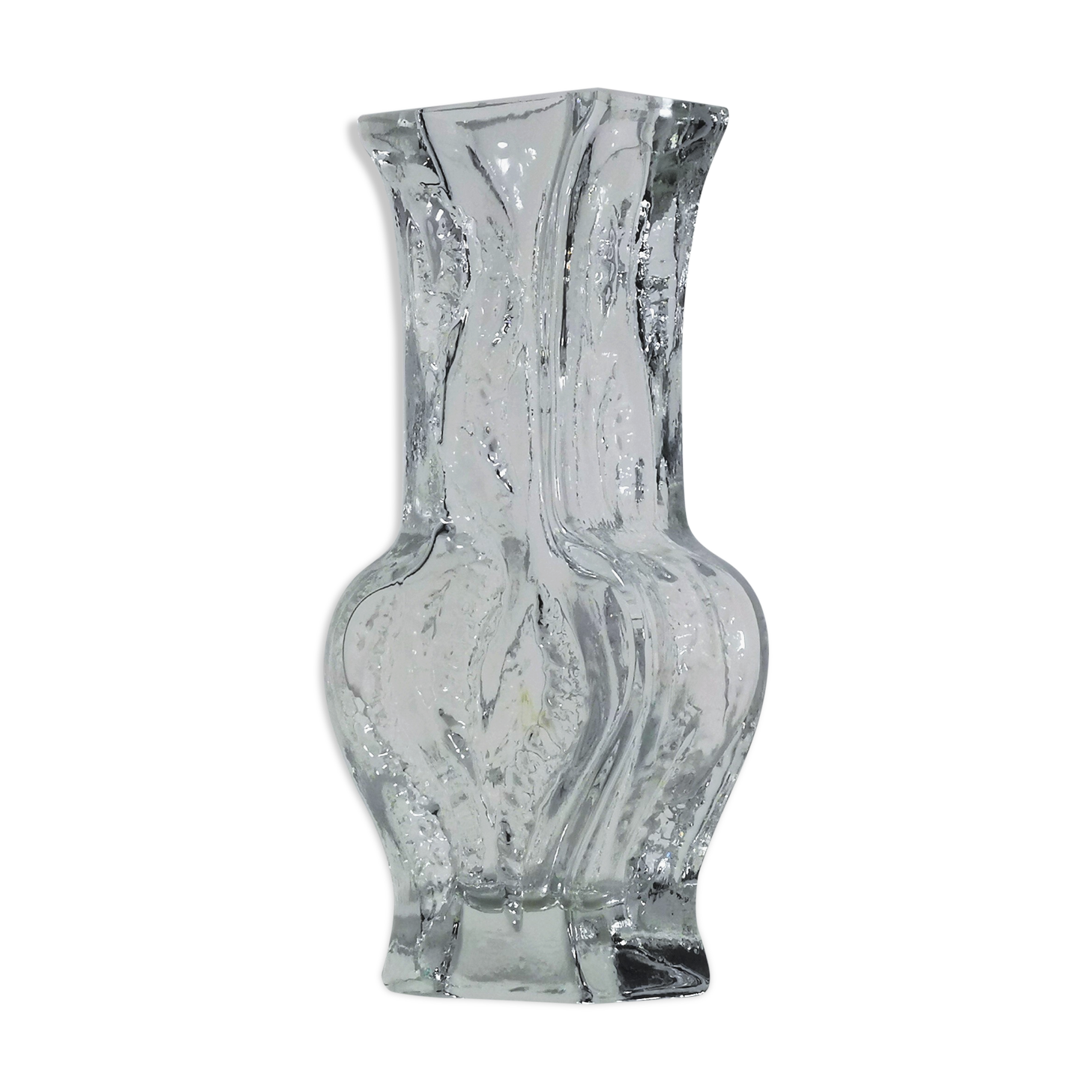 Textured Glass Vase by Ingrid Glashutte 1970's