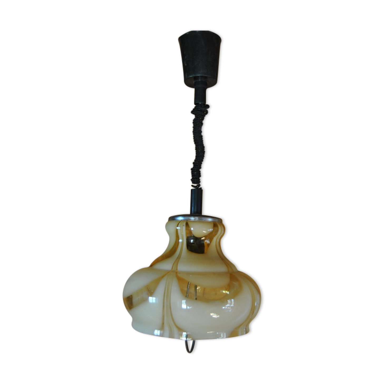 Two-color glass kitchen chandelier 70s
