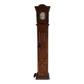 Louis XIII period clock, oak, old Rouen earthenware dial
