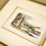 Print with old frame green and gilded