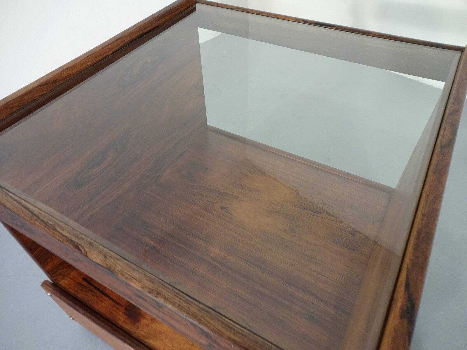 Danish Rosewood & Glass Side Table, 1960s