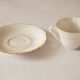Set of 2 Sologne porcelain coffee cups, white and gold