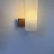 Pair of vintage wall lights, opaline perspex and teak, Doria Leucthen, Germany 1960s