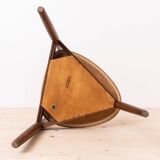 Ensemble de salle à manger en teck par Hans Olsen, 4 chaises, table ronde, style danois moderne, années 1950