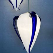 2x vintage 'Venexiana' pendant lamp – Barovier & Toso – Murano