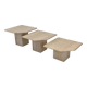 Set of 3 italian travertine coffee or side tables, 1980s