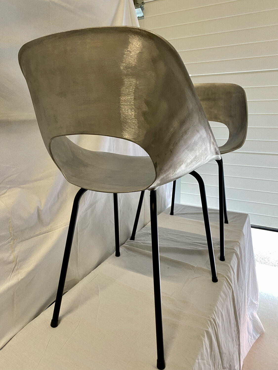 Vintage tulip chairs by Pierre Guariche