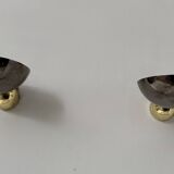 Pair of vintage wall lights, chrome and brass, Italy, 1980