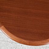 Midcentury Danish round coffee table in teak and cane by Johannes Andersen for Silkeborg 1960s