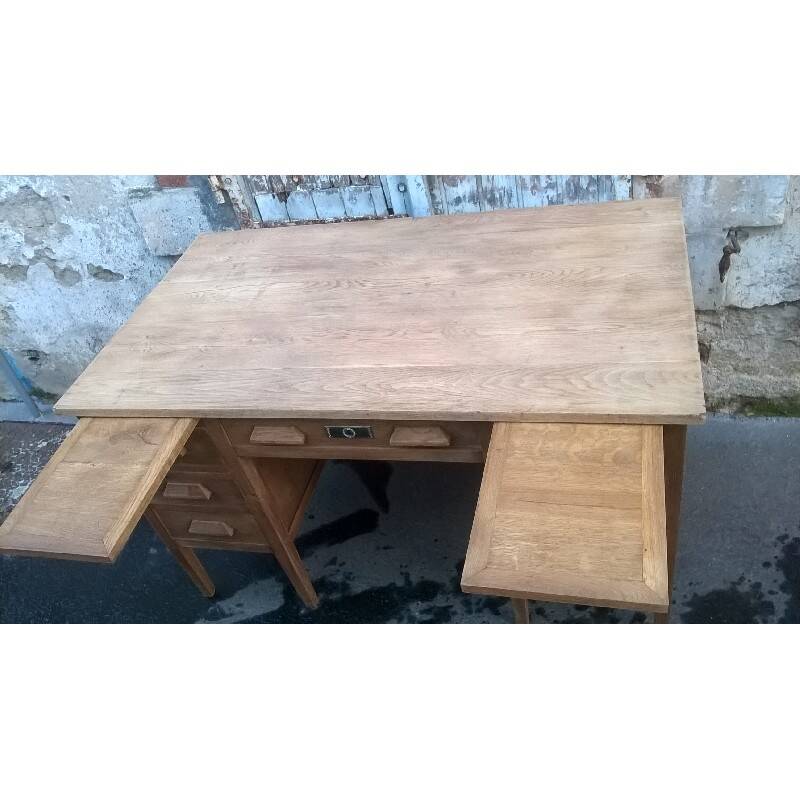 Minister's desk in solid raw oak from the 1930s